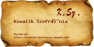 Kovalik Szofrónia névjegykártya